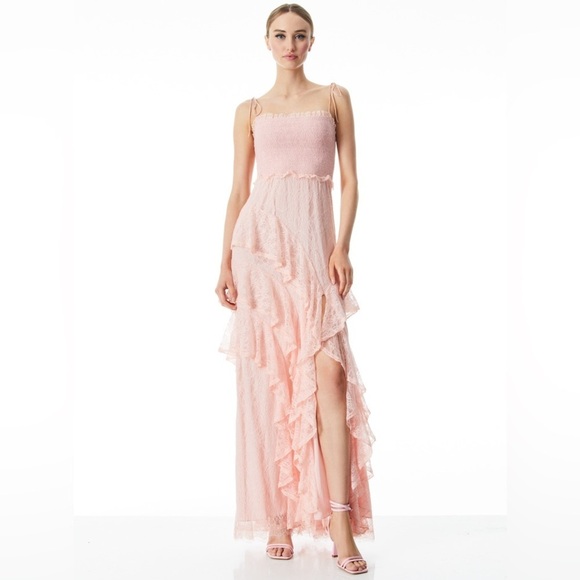 Alice + Olivia Dresses & Skirts - Alice + Olivia Jocelyn Lace Ruffled Tiered Dress